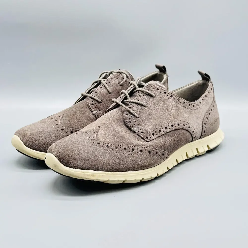 Cole Haan Shoes Womens 10 Brown Taupe Oxford Suede Zerogrand Waterproof Comfort
